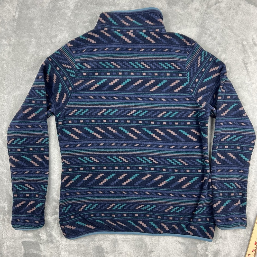 Patagonia Fleece Micro D Snap-T Pullover Geometric Women's Medium Hiking Blue - Picture 3 of 8